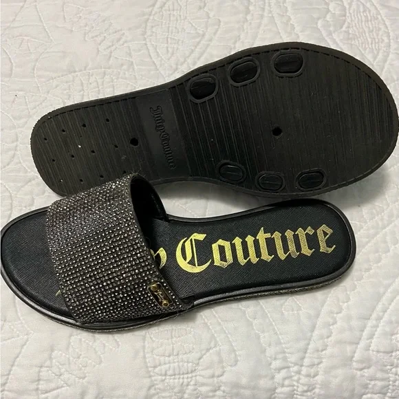 Juicy Culture slide on slippers with rhinestones 7 - Picture 3 of 4